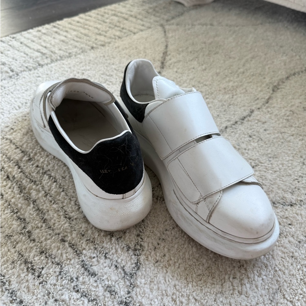 Alexander McQueen White and Black Platform Sneakers